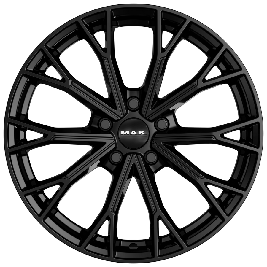 asphaltglossblackfront temp Immagine frontale cerchi in lega MAK modello Asphalt colorazione gloss black
